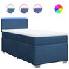 vidaXL Boxspringbett mit Matratze Blau 100x200 cm Stoff