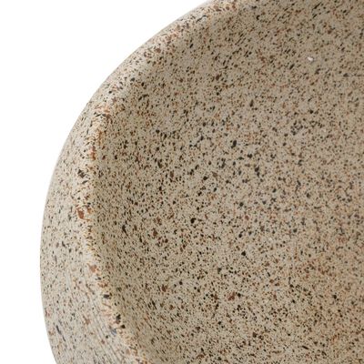 vidaXL Aufsatzwaschbecken Sandfarben Oval 59x40x15 cm Keramik