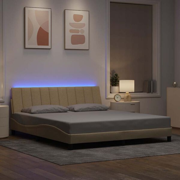 vidaXL Bettgestell ohne Matratze "Hanko" Creme 180x200 cm Stoff