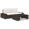 vidaXL 3-tlg. Garten-Lounge-Set Poly Rattan Braun