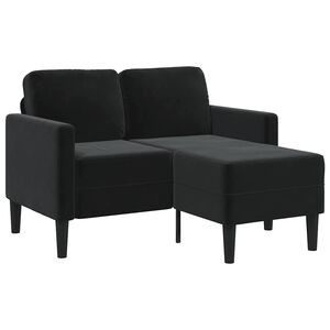 vidaXL 2-Sitzer-Sofa mit Chaiselongue L-f&ouml;rmig Schwarz 125 cm Samt