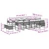 vidaXL 15-tlg. Garten-Essgruppe mit Kissen Grau Poly Rattan
