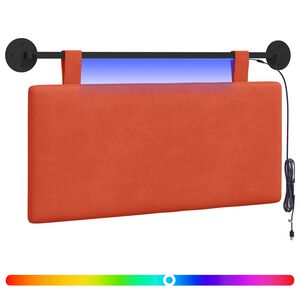 vidaXL H&auml;ngendes Kopfteil Mit LED Licht Rot-Orange Cordstoff