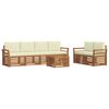vidaXL Outdoor-Sofagarnitur 7 stk. Natur und Creme Massivholz Akazie