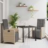 vidaXL Garten Essgruppe mit Kissen 3 pcs Beige Poly-Rattan
