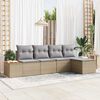 vidaXL Gartensofa-set mit Kissen 5 pcs Beige Poly Rattan