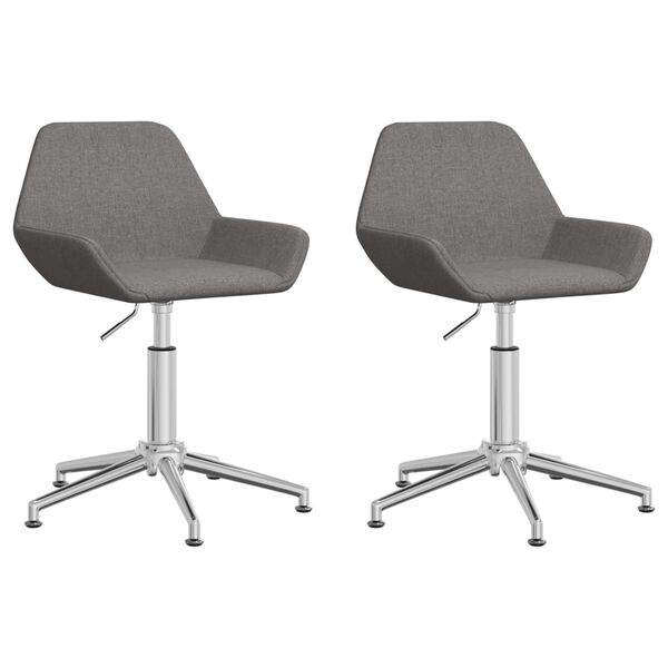 vidaXL Esszimmerst&uuml;hle 2 Stk. Drehbar Dunkelgrau Stoff