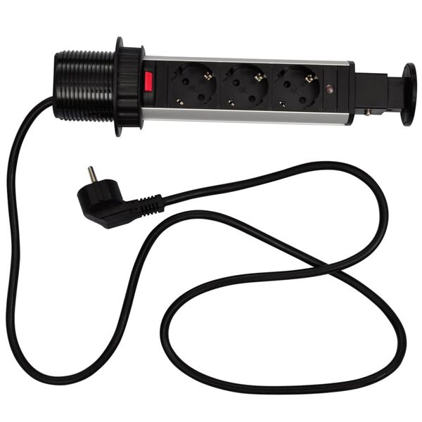 Versenkbare 3er Multi Steckdose