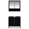 vidaXL Badezimmerm&ouml;bel-Set 2 pcs Schwarz Eichen-Optik Holzwerkstoff