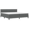 vidaXL Boxspringbett mit Matratze Dunkelgrau 200 x 200 cm Stoff
