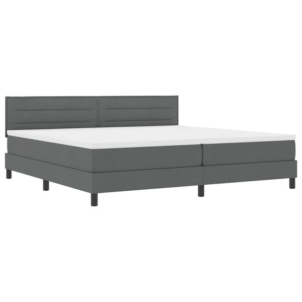 vidaXL Boxspringbett mit Matratze Dunkelgrau 200 x 200 cm Stoff