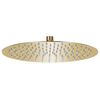 vidaXL Regenbrause Edelstahl 30 cm Rund Golden