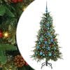vidaXL K&uuml;nstlicher klappbarer Weihnachtsbaum Gr&uuml;n 150 cm PE und PVC