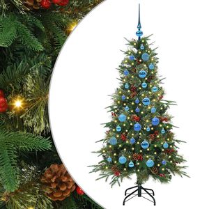 vidaXL K&uuml;nstlicher klappbarer Weihnachtsbaum Gr&uuml;n 150 cm PE und PVC