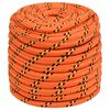 vidaXL Bootsseil Orange 16 mm 50 m Polypropylen