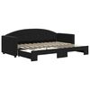 vidaXL Tagesbett Ausziehbar Schwarz 80x200 cm Samt
