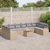 vidaXL Gartensofa-set mit Kissen 11 pcs Beige Poly-Rattan
