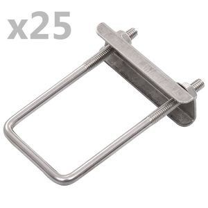 vidaXL U-B&uuml;gel f&uuml;r Zaunpfosten 25 Sets 60 x 40 mm