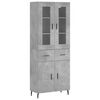 vidaXL Highboard Betongrau 69,5x34x180 cm Holzwerkstoff