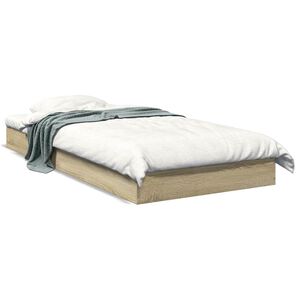vidaXL Bettgestell ohne Matratze Sonoma-Eiche 75x190 cm Holzwerkstoff