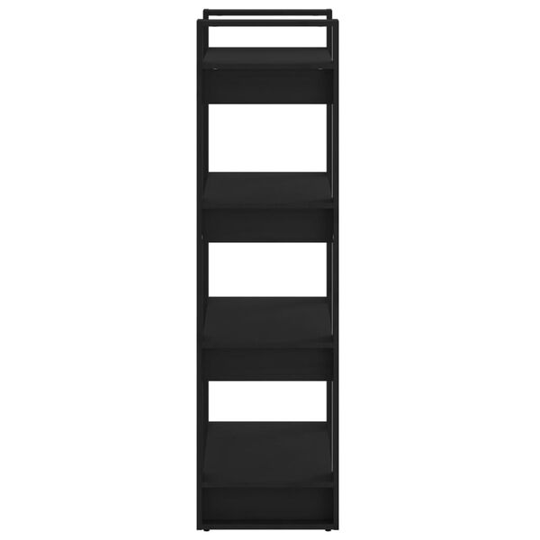vidaXL B&uuml;cherregal/Raumteiler Schwarz 60x35x125 cm Massivholz