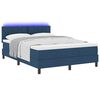 vidaXL Boxspringbett mit Matratze mit Kopfteil Blau 140 x 200 cm Stoff