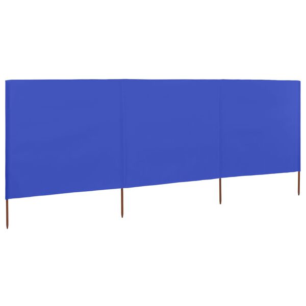 vidaXL 3-teiliges Windschutzgewebe 400 x 80 cm Azurblau