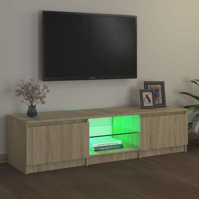 vidaXL TV-Schrank mit LED-Leuchten Sonoma-Eiche 140x40x35,5 cm