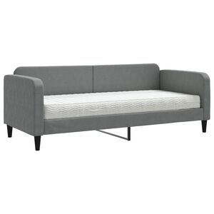vidaXL Tagesbett mit Matratze Dunkelgrau 80x200 cm Stoff