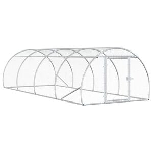 vidaXL H&uuml;hnerunterkunft Silber 400 x 150 x 100 cm Verzinkter Stahl