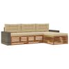 vidaXL Outdoor-Sofagarnitur 4 Stk. Natur und Beige Polyester