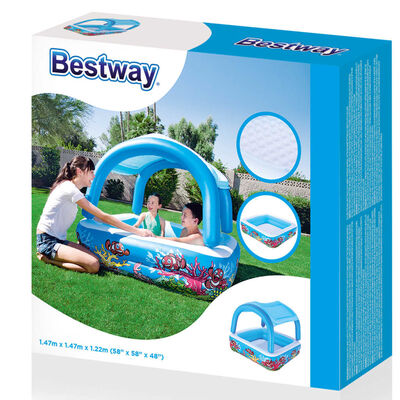 Bestway Spielbecken mit Vordach Blau 140 x 140 x 114 cm 52192