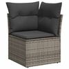 vidaXL Garten-Sofa-Set mit Speicher 7 pcs Grau Poly Rattan