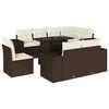 vidaXL 9-tlg. Garten-Sofagarnitur mit Kissen Braun Poly Rattan