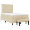 vidaXL Boxspringbett mit Matratze Creme 120 x 190 cm Stoff