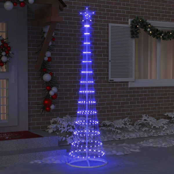 vidaXL LED-Weihnachtsbaum mit 290 LEDs Blau 70 x 70 x 250 cm Metall