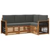 vidaXL Outdoor-Sofagarnitur 4 stk. Natur und Anthrazit Polyester