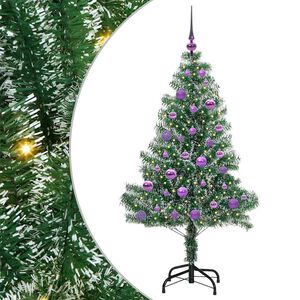 vidaXL K&uuml;nstlicher Weihnachtsbaum beschneit mit LED Licht 150 cm