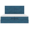 vidaXL Ottoman-Bett mit Matratzen & LED Dunkelblau 200x200 cm Samt
