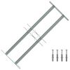 vidaXL Fenstergitter Verstellbar mit 2 Querst&auml;ben 500-650 mm