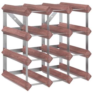 vidaXL Weinregal f&uuml;r 12 Flaschen Braun Massivholz Kiefer