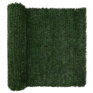 vidaXL K&uuml;nstlicher Zaun Dunkelgr&uuml;n 1,5 x 3 m PVC und Stahl