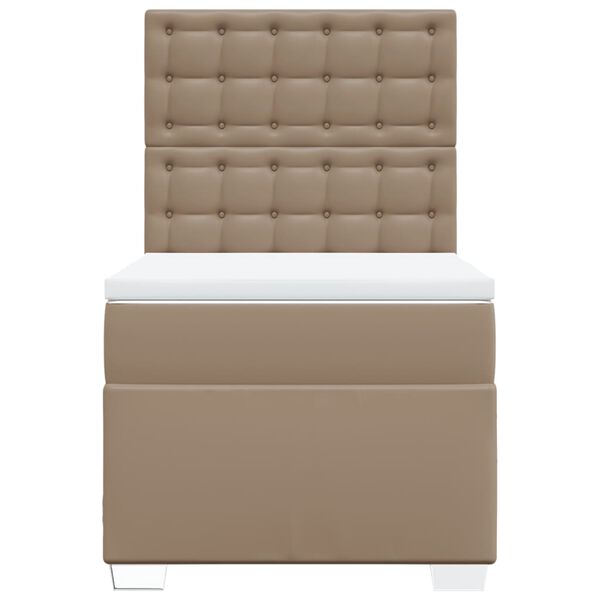vidaXL Boxspringbett Matratze Cappuccino-Braun 100x200cm Kunstleder