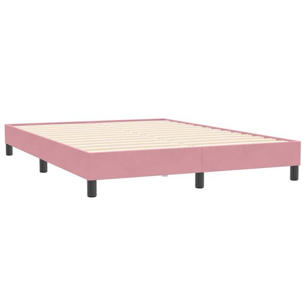 vidaXL Boxspringbett ohne Matratze Rosa 140x210 cm Samt