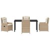 vidaXL Garten Essgruppe 5 pcs Beige und Hellgrau Poly-Rattan