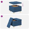 vidaXL Knopf Hocker mit Kissen Blau 60 x 60 x 45 cm Stoff