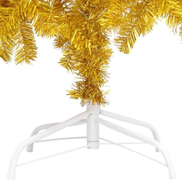 vidaXL K&uuml;nstlicher Weihnachtsbaum Beleuchtung & Kugeln Gold 150 cm PET
