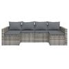 vidaXL 2-tlg. Garten-Lounge-Set mit Kissen Grau Poly Rattan