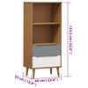 vidaXL B&uuml;cherregal MOLDE Braun 60x35x133,5 cm Massivholz Kiefer