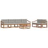 vidaXL Outdoor-Sofagarnitur mit Kissen 7 pcs Nat&uuml;rlich und Hellgrau